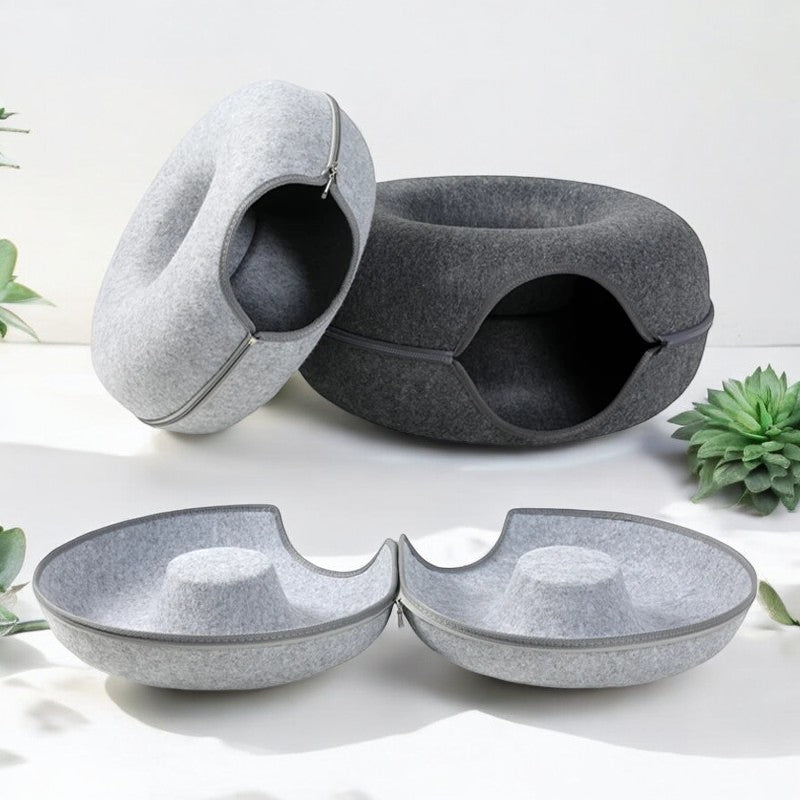 Niche pour chat | DonutHaven™ - Gris