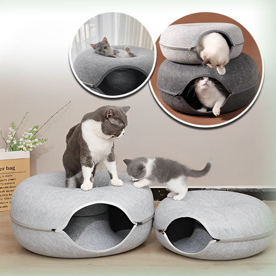 Niche pour chat | DonutHaven™ - Gris