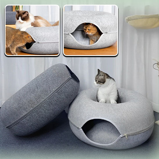 Niche pour chat | DonutHaven™ - Gris