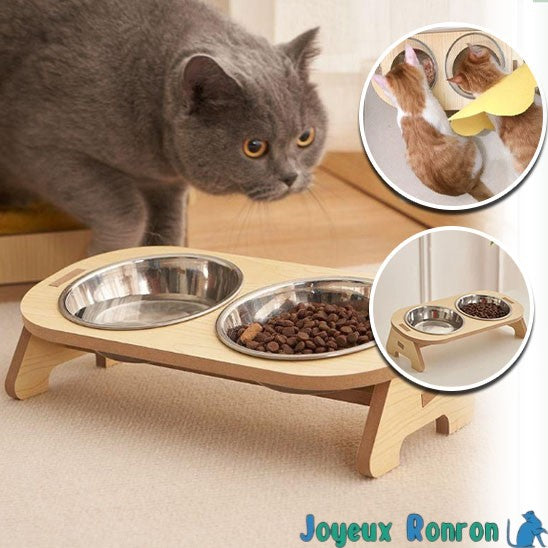 Gamelle chat surélevée | WoodenBowl™