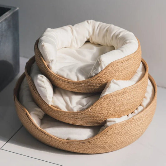 Panier pour Chat en Bambou - Joyeux Ronron