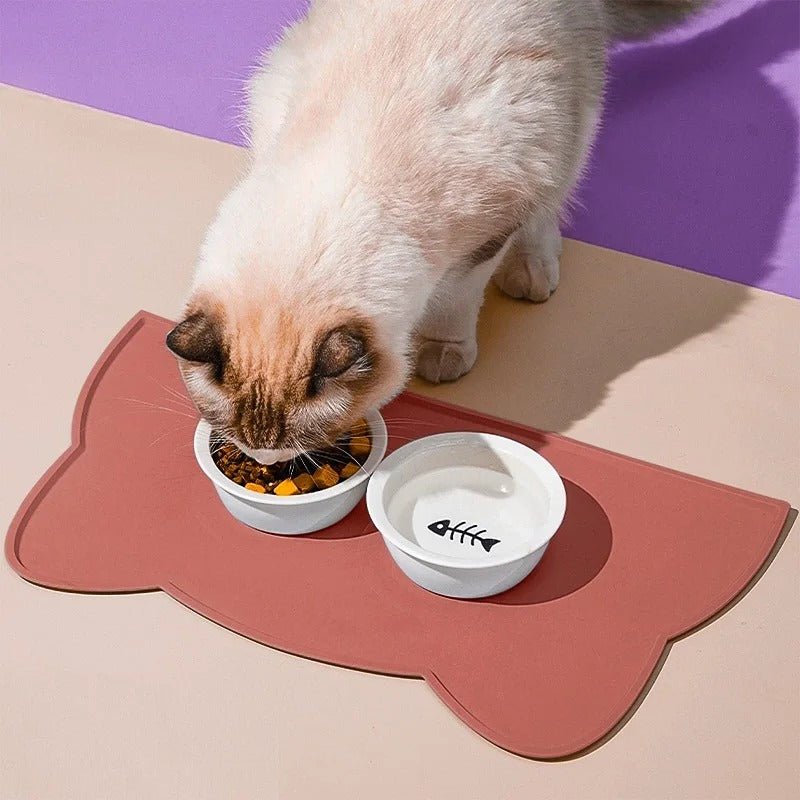 Tapis gamelle chat | TapisFood™ - Joyeux Ronron