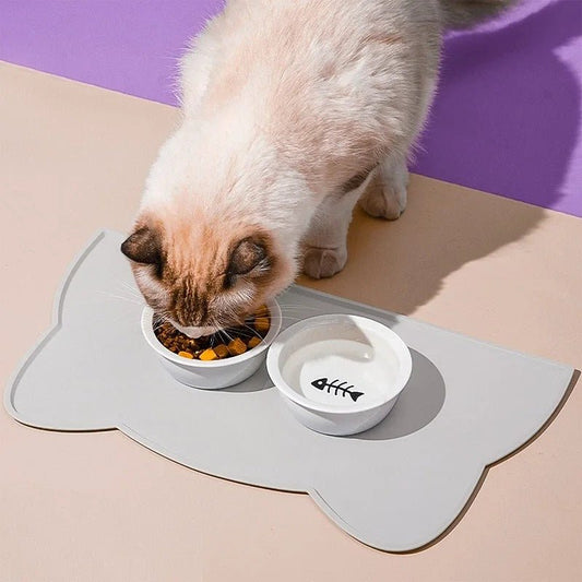 Tapis gamelle chat | TapisFood™ - Joyeux Ronron