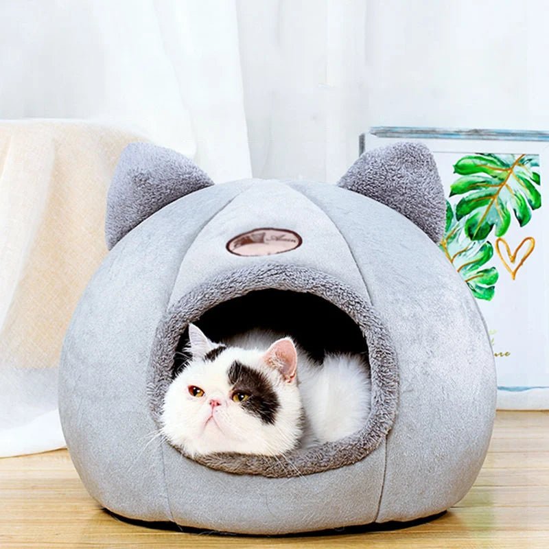 ComfyHouse™ - Niche pour chat ultra confortable - Joyeux Ronron